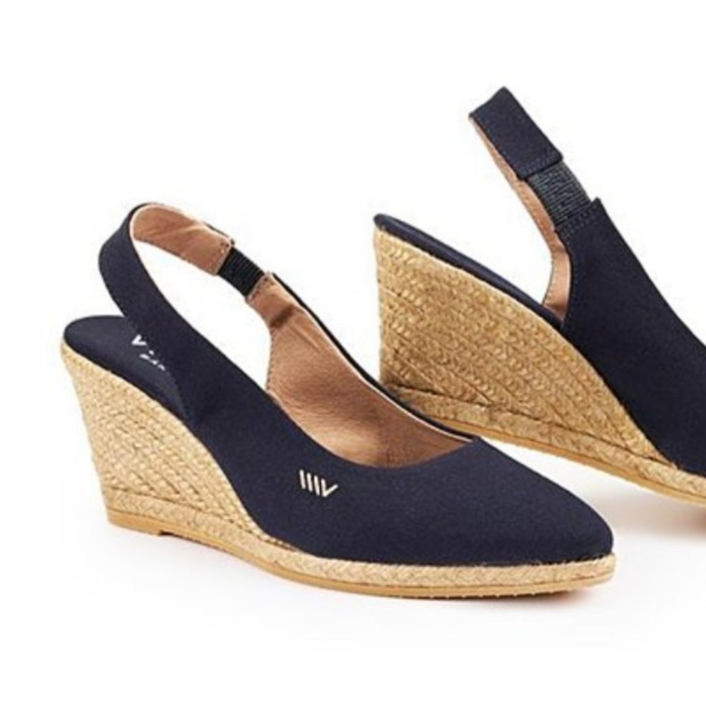 New Navy Viscata Canvas Espadrille Sandals